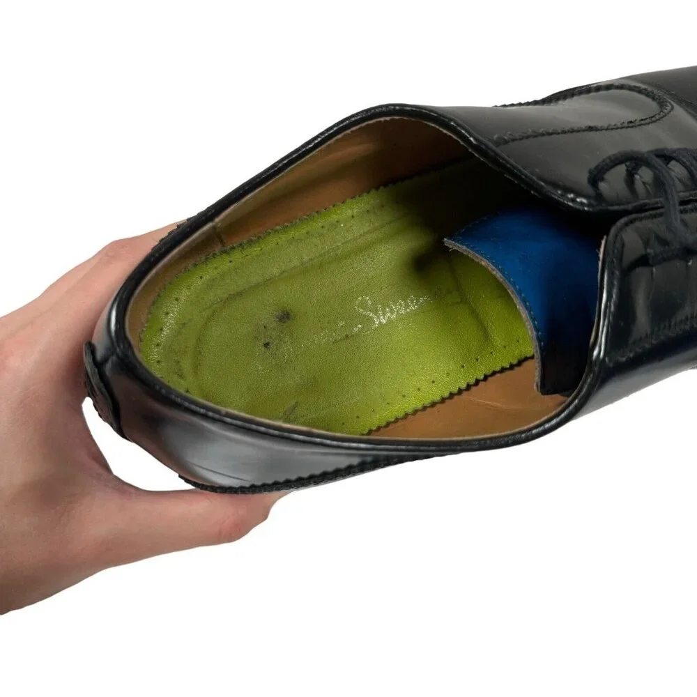 OLIVER SWEENEY Black Blue Sissa Oxford Shoe Men’s‎ Size UK 9 US 10 Made in ITALY